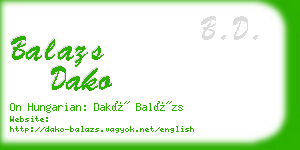 balazs dako business card